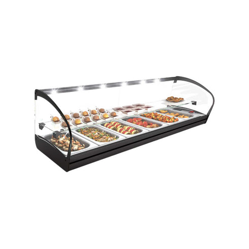 Vitrine chaude bain marie FOOD Shark à poser 2 niveaux 6 GN 1/3 - 1190